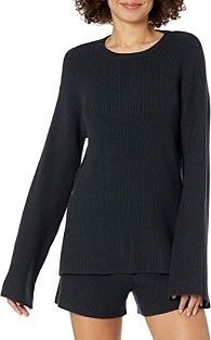 Crewneck tagasi lõhikuga soonikuga sviiter